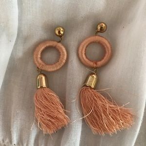 pink tassel earrings
